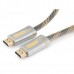 Кабель HDMI (19M -19M)  1.0м Cablexpert CC-P-HDMI02-1M серия Platinum, v2.0,  позол.раз., серебрис