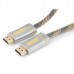 Кабель HDMI (19M -19M)  3.0м Cablexpert CC-P-HDMI02-3M серия Platinum, v2.0,  позол.раз., серебр