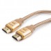 Кабель HDMI (19M -19M)  1.8м Cablexpert CC-G-HDMI03-1.8M серия Gold, v1.4, золотой, нейлоновая опл