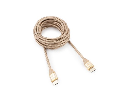 Кабель HDMI (19M -19M) 4.5м Cablexpert CC-G-HDMI03-4.5M серия Gold, v1.4, золотой, нейлоновая опле