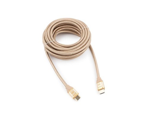 Кабель HDMI (19M -19M) 7.5м Cablexpert CC-G-HDMI03-7.5M серия Gold, v1.4, золотой, нейлоновая опле