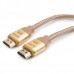 Кабель HDMI (19M -19M) 15м Cablexpert CC-G-HDMI03-15M серия Gold, v1.4, золотой, нейлоновая опле