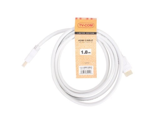 Кабель HDMI (19M -19M)  1.8м TV-COM CG150SW-1.8M ver 1.4V+3D, белый