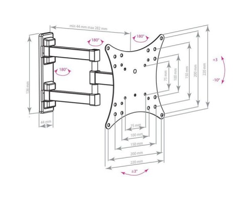 Кронштейн для телевизора Arm Media MARS-04 черный 20