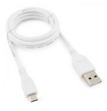 Кабель USB 2.0 Pro Cablexpert CCP-mUSB2-AMBM-W-1M , AM/microBM 5P, 1м, экран, белый, пакет, рекомендовано для Raspberry Pi 3 B/B+                                                                                                                         