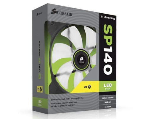 Вентилятор Air Series SP140 LED Green High Static Pressure 140mm Fan Twin Pack   [CO-9050037-WW] RTL