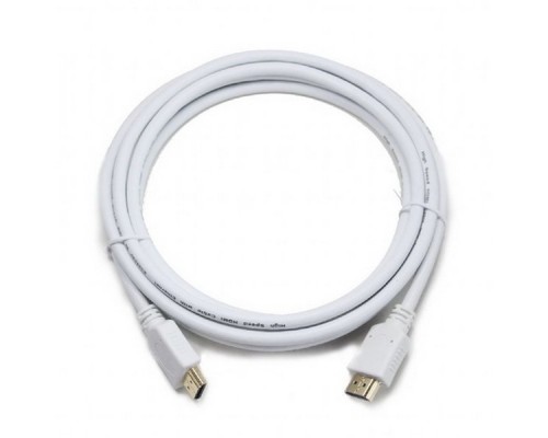 Кабель HDMI Cablexpert CC-HDMI4-W-6, 1.8м, v1.4, 19M/19M, белый, позол.разъемы, экран, пакет