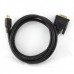 Кабель HDMI-DVI Cablexpert CC-HDMI-DVI-10, 19M/19M, 3.0м, single link, черный, позол.разъемы, экран, пакет