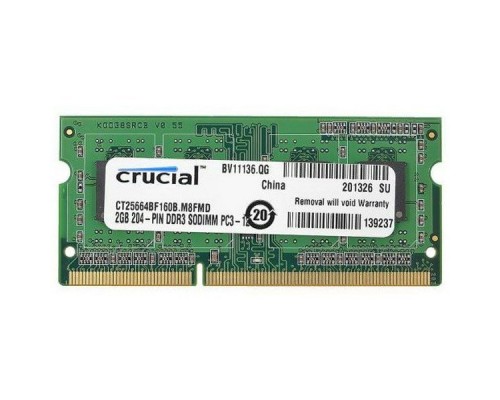 Память DDR3L 2Gb 1600MHz Crucial CT25664BF160BJ RTL PC3-12800 CL11 SO-DIMM 204-pin 1.35В