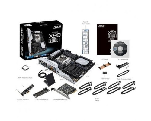 Материнская плата ASUS X99-DELUXE II S2011 X995xPCI-E+2xGbLAN+Wi-Fi+BT SATA RAID ATX 8DDR4 (RTL)