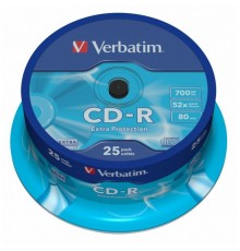 Диск CD-R 700Mb 52x Verbatim (25 шт.) на шпинделе 43432                                                                                                                                                                                                   