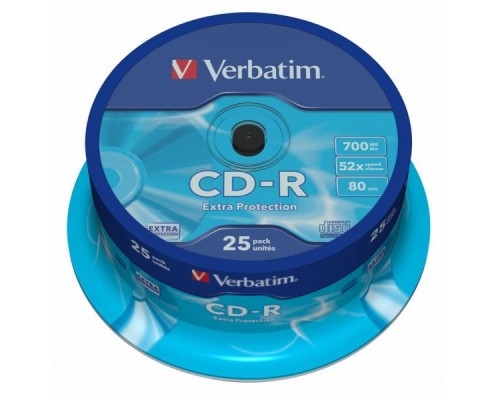 Диск CD-R 700Mb 52x Verbatim (25 шт.) на шпинделе 43432