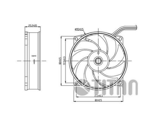 Вентилятор для корпуса TITAN TFD-9525H12ZP/KU (RB) (92x92x25mm 4pin 10-27dB)