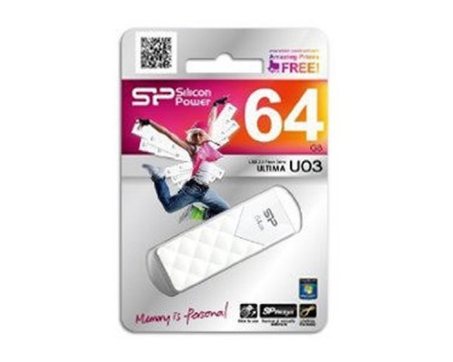 Флэш-диск USB 2.0 64Gb Silicon Power Ultima U03 SP064GBUF2U03V1W White