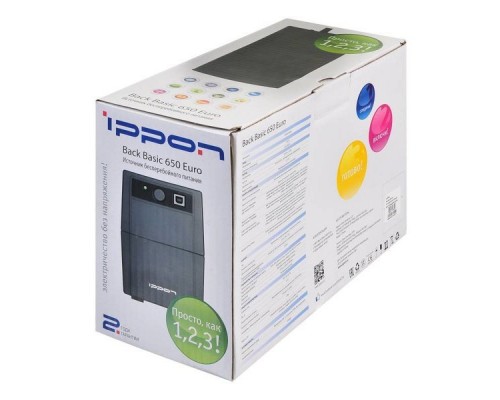 ИБП Ippon Back Basic 650 Euro (650VA/360W, RJ-11,USB, 2*Schuko)