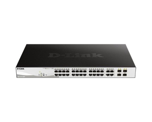 Коммутатор D-Link DGS-1210-28MP управляемый 24x10/100/1000Base-T PoE+4x 1000 SFP