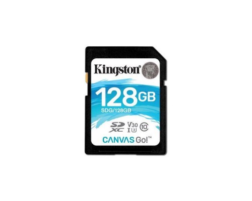 Карта памяти SD 128Gb Kingston SDXC SDG/128GB UHS-I U3 V30 R90 W45 + SD Adapter