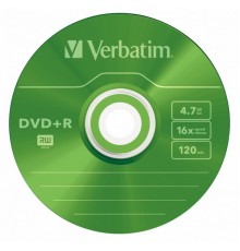 Диск DVD+R 4.7Gb 16x Verbatim (5 шт.) Slim 43556                                                                                                                                                                                                          