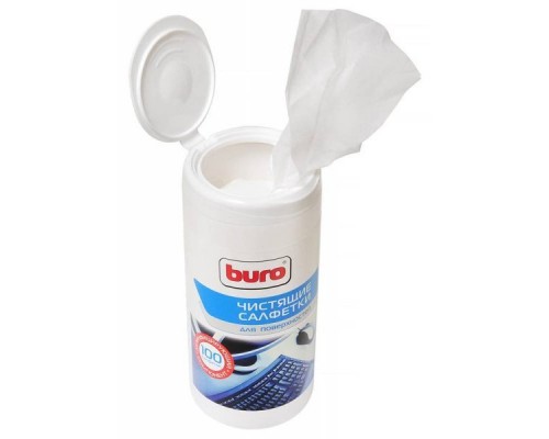 Салфетки BURO BU-Tsurface для поверхностей, туба 100 шт