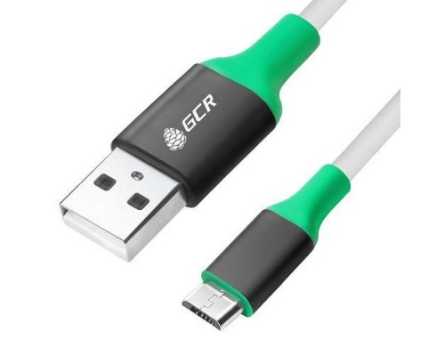 Кабель Greenconnect  0.5m USB 2.0, AM/CM, белый, алюминиевый корпус серебро, зеленый ПВХ, 28/28 AWG Greenconnect  0.5m USB 2.0, AM/CM, белый, алюминиевый корпус серебро, зеленый ПВХ, 28/28 AWG