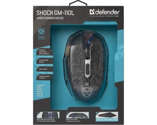 Мышь Defender Shock GM-110L USB 52110