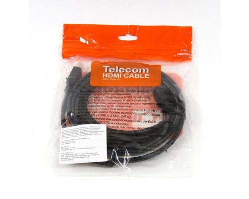 Кабель HDMI (19M -19M)  3.0м Telecom CG511D/THD6020E-3M 2 фильтра ver1.4 с позолоченными контактам