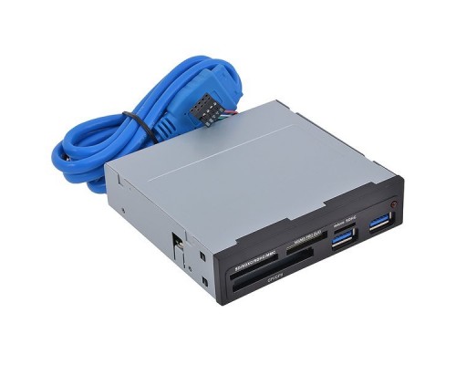 Картридер USB2.0 Ginzzu GR-152UB Black + 2xUSB 3.0 port