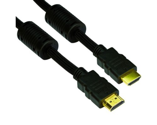 Кабель HDMI (19M -19M) 5.0м VCOM VHD6020D-5MB 2 фильтра, ver1.4V+3D, позол. контакты