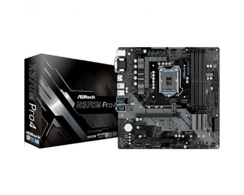 Материнская плата H370M PRO4, Socket 1151, Intel®H370, 4xDDR4-2133, D-SUB+DVI-D+HDMI, 2xPCI-Ex16, 2xPCI-Ex1, 6xSATA3(RAID 0/1/5/10), 2xM.2, 8 Ch Audio, GLan, (2+3)xUSB2.0, (3+4)xUSB3.1, 1xUSB3.1 Type-C™, 2xPS/2, mATX, RTL,