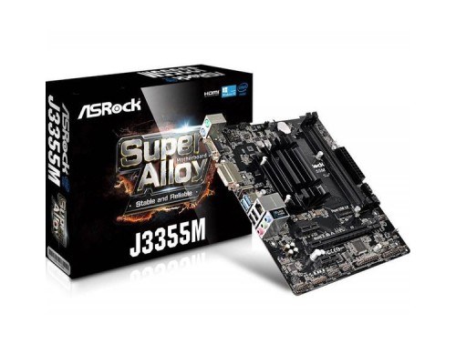 Материнская плата ASRock J3355M Celeron J3355 CPU onboard Dsub+DVI+HDMI GbLAN SATA MicroATX 2DDR3 (RTL)