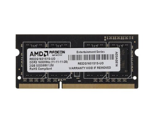 Память DDR3 2Gb 1600MHz AMD R532G1601S1S-UO OEM PC3-12800 CL11 SO-DIMM 204-pin 1.5В