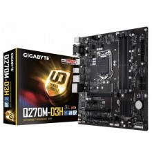 Материнская плата GA-Q270M-D3H, Socket 1151, Intel®Q270, 4xDDR4-2133, D-SUB+DVI-D+HDMI+DP, 2xPCI-Ex16, 1xPCI-Ex1, 1xPCI, 6xSATA3(RAID 0/1/5/10), 1xM.2, 1xSATA Express, 8 Ch Audio, GLan, (2+4)xUSB2.0, (4+4)xUSB3.1, 2xPS/2, mATX, RTL                   