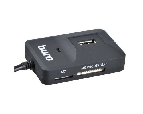 Устройство чтения карт памяти USB2.0 Buro BU-CR/HUB3-U2.0-0688 черный