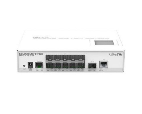Маршрутизатор CRS212-1G-10S-1S+IN Switch. Ethernet 1x 10/100/1000 + 10x SFP +1x SFP+. PoE. Console, LCD touchscreen