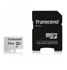 Карта памяти MicroSDHC 32Gb Transcend TS32GUSD300S-A Class10 UHS-I U1 R90 + Adapter                                                                                                                                                                       