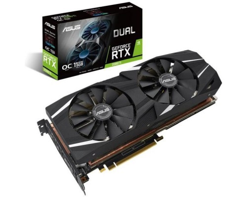 Видеокарта 11Gb PCI-E DDR6 ASUS DUAL-RTX2080TI-O11G (RTL) GeForce RTX1080TI