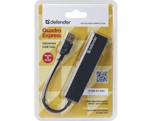 Концентратор USB 3.0  4 порта Defender Quadro Express