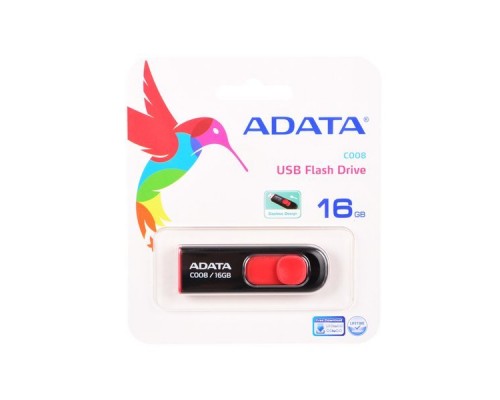 Флэш-диск USB 2.0  16Gb A-Data C008 AC008-16G-RKD Black&Red