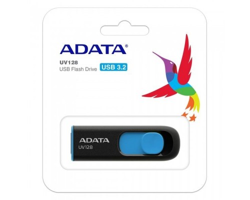 Флэш-диск USB 3.0  64Gb A-Data UV128 AUV128-64G-RBE Black/Blue