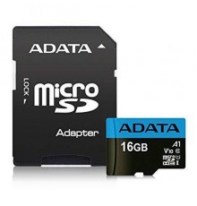 Карта памяти MicroSDHC 16Gb A-Data AUSDH16GUICL10A1-RA1 Class10 U1 A1 V10 R85 +Adapter                                                                                                                                                                    