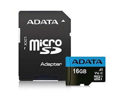 Карта памяти MicroSDHC 16Gb A-Data AUSDH16GUICL10A1-RA1 Class10 U1 A1 V10 R85 +Adapter