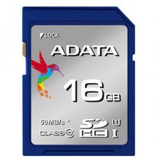 Карта памяти SDHC 16GB ADATA Memory Card ASDH16GUICL10-R UHS-1 Class 10, Retail (796696)                                                                                                                                                                  