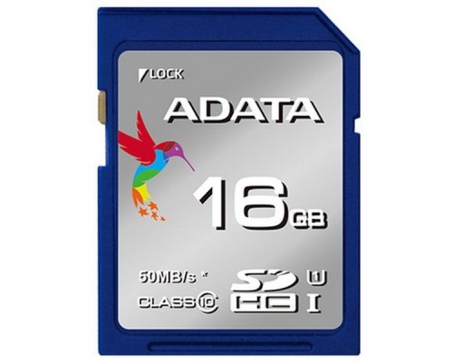 Карта памяти SDHC 16GB ADATA Memory Card ASDH16GUICL10-R UHS-1 Class 10, Retail (796696)