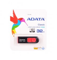 Флэш-диск USB 2.0  32Gb A-Data C008 AC008-32G-RKD Black&Red                                                                                                                                                                                               