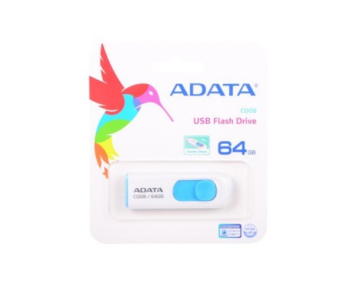 Флэш-диск USB 2.0  64Gb A-Data C008 AC008-64G-RWE White&Blue