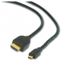 Кабель HDMI-microHDMI Cablexpert CC-HDMID-6, v1.3, 19M/19M, 1.8м, черный, позол.разъемы, экран, пакет                                                                                                                                                     