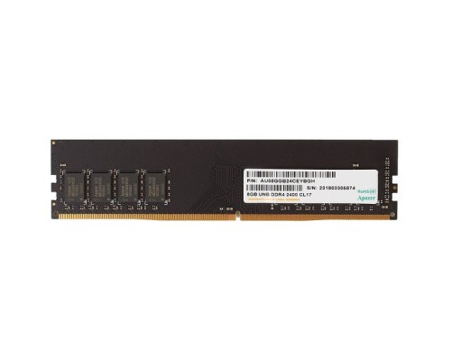 Память DDR4 8Gb (pc-19200) 2400MHz Apacer 1024x8 Retail AU08GGB24CEYBGH/EL.08G2T.GFH