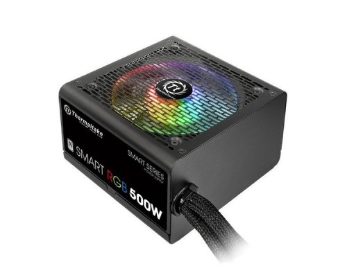 Блок питания Thermaltake ATX 500W Smart RGB 500 80+ (24+4+4pin) APFC 120mm fan color LED 5xSATA RTL