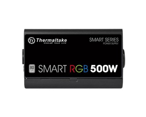 Блок питания Thermaltake ATX 500W Smart RGB 500 80+ (24+4+4pin) APFC 120mm fan color LED 5xSATA RTL