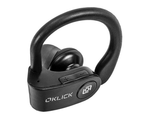 Гарнитура вкладыши Oklick BT-S-120 черный беспроводные bluetooth (крепление за ухом)